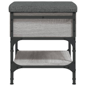 Pouf con Contenitore Grigio Sonoma 42x42x45 cm in Legno Multistrato