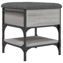 Laden Sie das Bild in den Galerie-Viewer, Pouf con Contenitore Grigio Sonoma 42x42x45 cm in Legno Multistrato