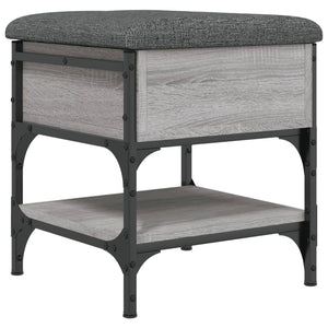 Pouf con Contenitore Grigio Sonoma 42x42x45 cm in Legno Multistrato