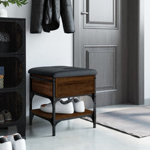 Laden Sie das Bild in den Galerie-Viewer, Pouf con Contenitore Rovere Marrone 42x42x45 cm in Legno Multistrato