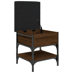 Pouf con Contenitore Rovere Marrone 42x42x45 cm in Legno Multistrato