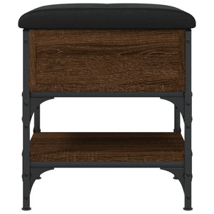Pouf con Contenitore Rovere Marrone 42x42x45 cm in Legno Multistrato