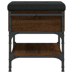 Pouf con Contenitore Rovere Marrone 42x42x45 cm in Legno Multistrato