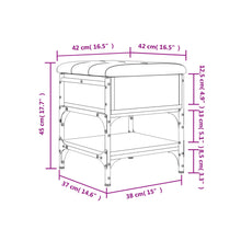 Laden Sie das Bild in den Galerie-Viewer, Pouf con Contenitore Rovere Marrone 42x42x45 cm in Legno Multistrato