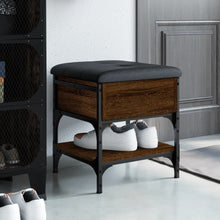 Laden Sie das Bild in den Galerie-Viewer, Pouf con Contenitore Rovere Marrone 42x42x45 cm in Legno Multistrato