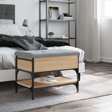 Load image into Gallery viewer, Panca PortaScarpe con Vano Contenitore Pouf Rovere Sonoma 62x42x45 cm Legno Multistrato