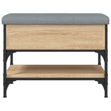 Load image into Gallery viewer, Panca PortaScarpe con Vano Contenitore Pouf Rovere Sonoma 62x42x45 cm Legno Multistrato