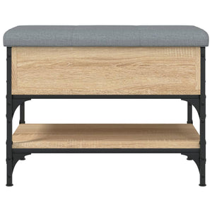Panca PortaScarpe con Vano Contenitore Pouf Rovere Sonoma 62x42x45 cm Legno Multistrato