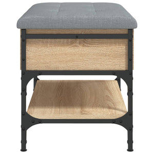 Panca PortaScarpe con Vano Contenitore Pouf Rovere Sonoma 62x42x45 cm Legno Multistrato