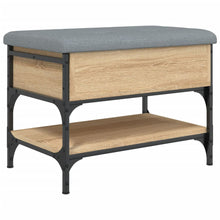 Load image into Gallery viewer, Panca PortaScarpe con Vano Contenitore Pouf Rovere Sonoma 62x42x45 cm Legno Multistrato