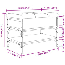 Load image into Gallery viewer, Panca PortaScarpe con Vano Contenitore Pouf Rovere Sonoma 62x42x45 cm Legno Multistrato