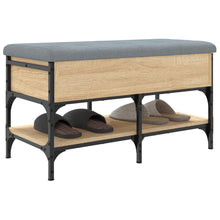Load image into Gallery viewer, Panca PortaScarpe con Vano Contenitore Pouf Rovere Sonoma 82x42x45 cm Legno Multistrato