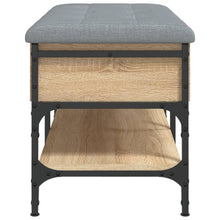 Load image into Gallery viewer, Panca PortaScarpe con Vano Contenitore Pouf Rovere Sonoma 82x42x45 cm Legno Multistrato