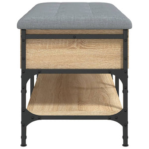 Panca PortaScarpe con Vano Contenitore Pouf Rovere Sonoma 82x42x45 cm Legno Multistrato