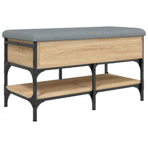 Panca PortaScarpe con Vano Contenitore Pouf Rovere Sonoma 82x42x45 cm Legno Multistrato