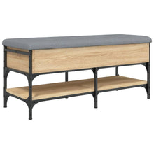 Load image into Gallery viewer, Panca PortaScarpe con Vano Contenitore Pouf Rovere Sonoma 102x42x45 cm Legno Multistrato