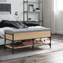 Load image into Gallery viewer, Panca PortaScarpe con Vano Contenitore Pouf Rovere Sonoma 102x42x45 cm Legno Multistrato