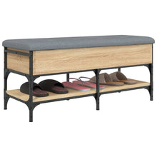 Load image into Gallery viewer, Panca PortaScarpe con Vano Contenitore Pouf Rovere Sonoma 102x42x45 cm Legno Multistrato