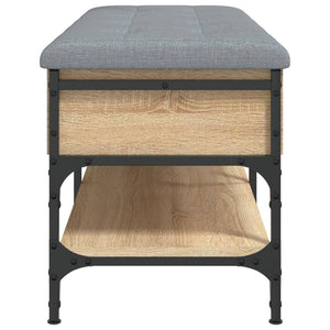 Panca PortaScarpe con Vano Contenitore Pouf Rovere Sonoma 102x42x45 cm Legno Multistrato