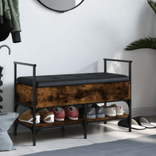 Carica l&#39;immagine nel visualizzatore di Gallery, Panca PortaScarpe con Vano Contenitore Pouf Rovere Fumo 85,5x42x57,5cm Legno Multistrato