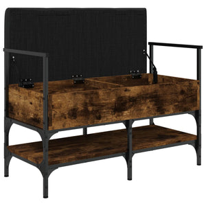 Panca PortaScarpe con Vano Contenitore Pouf Rovere Fumo 85,5x42x57,5cm Legno Multistrato