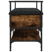 Carica l&#39;immagine nel visualizzatore di Gallery, Panca PortaScarpe con Vano Contenitore Pouf Rovere Fumo 85,5x42x57,5cm Legno Multistrato