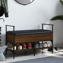 Load image into Gallery viewer, Panca PortaScarpe con Vano Contenitore Pouf Rovere Marrone 85,5x42x57,5 cm