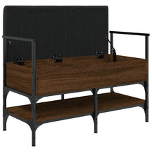 Load image into Gallery viewer, Panca PortaScarpe con Vano Contenitore Pouf Rovere Marrone 85,5x42x57,5 cm