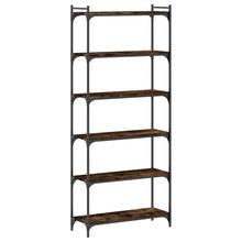 Carica l&#39;immagine nel visualizzatore di Gallery, Libreria a 6 Ripiani Rovere Fumo 80x30x188 cm Legno Multistrato