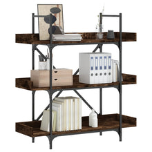 Carica l&#39;immagine nel visualizzatore di Gallery, Libreria 3 Ripiani Rovere Fumo 100x33x108,5cm Legno Multistrato