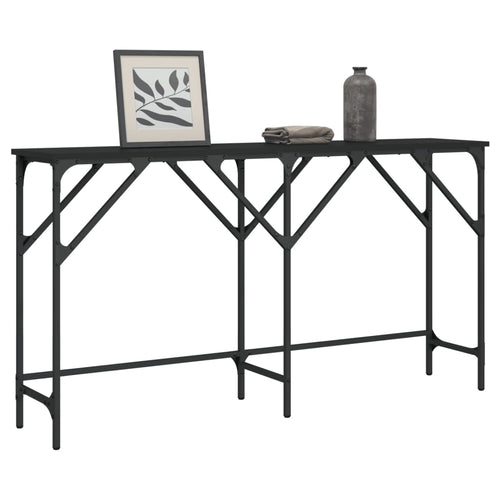 Mobiletto Consolle Nero 140x29x75 cm in Legno Multistrato