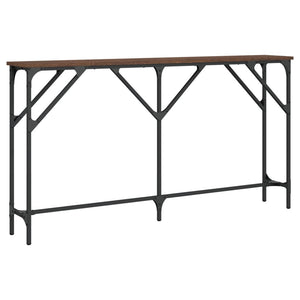 Mobiletto Consolle Rovere Marrone 140x23x75 cm Legno Multistrato