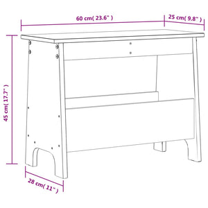 Panca da Ingresso Marrone Cera 60x28x45 cm Legno Massello Pino
