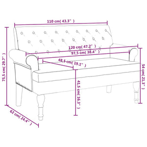 Divanetto Grigio Scuro 120x62x75,5 cm in Tessuto