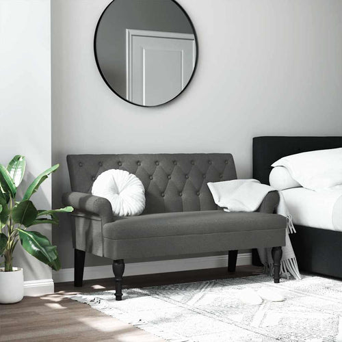 Divanetto Grigio Scuro 120x62x75,5 cm in Tessuto