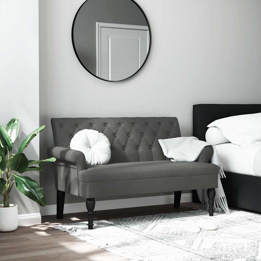 Divanetto Grigio Scuro 120x62x75,5 cm in Tessuto