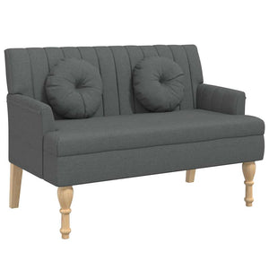 Divanetto con Cuscini Grigio Scuro 113x64,5x75,5 cm in Tessuto