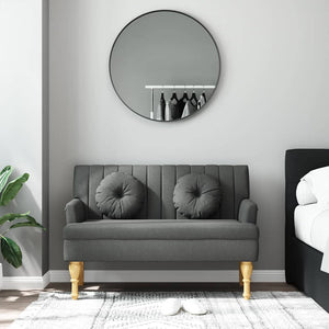 Divanetto con Cuscini Grigio Scuro 113x64,5x75,5 cm in Tessuto