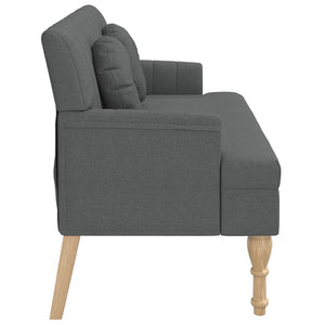 Divanetto con Cuscini Grigio Scuro 113x64,5x75,5 cm in Tessuto