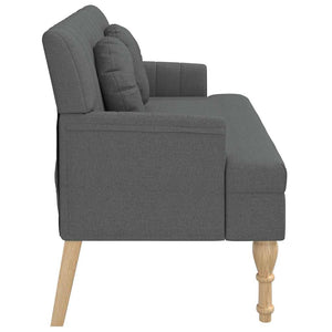 Divanetto con Cuscini Grigio Scuro 113x64,5x75,5 cm in Tessuto
