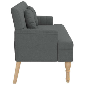 Divanetto con Cuscini Grigio Scuro 113x64,5x75,5 cm in Tessuto