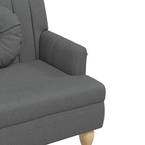 Divanetto con Cuscini Grigio Scuro 113x64,5x75,5 cm in Tessuto