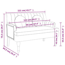 Load image into Gallery viewer, Divanetto con Cuscini Grigio Scuro 113x64,5x75,5 cm in Tessuto