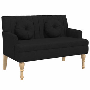 Divanetto con Cuscini Nera 113x64,5x75,5 cm in Tessuto