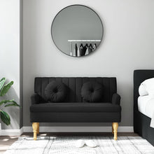 Load image into Gallery viewer, Divanetto con Cuscini Nera 113x64,5x75,5 cm in Tessuto