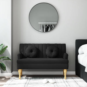 Divanetto con Cuscini Nera 113x64,5x75,5 cm in Tessuto