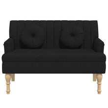 Load image into Gallery viewer, Divanetto con Cuscini Nera 113x64,5x75,5 cm in Tessuto
