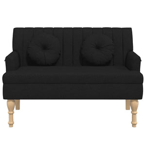 Divanetto con Cuscini Nera 113x64,5x75,5 cm in Tessuto