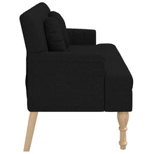 Load image into Gallery viewer, Divanetto con Cuscini Nera 113x64,5x75,5 cm in Tessuto