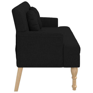 Divanetto con Cuscini Nera 113x64,5x75,5 cm in Tessuto